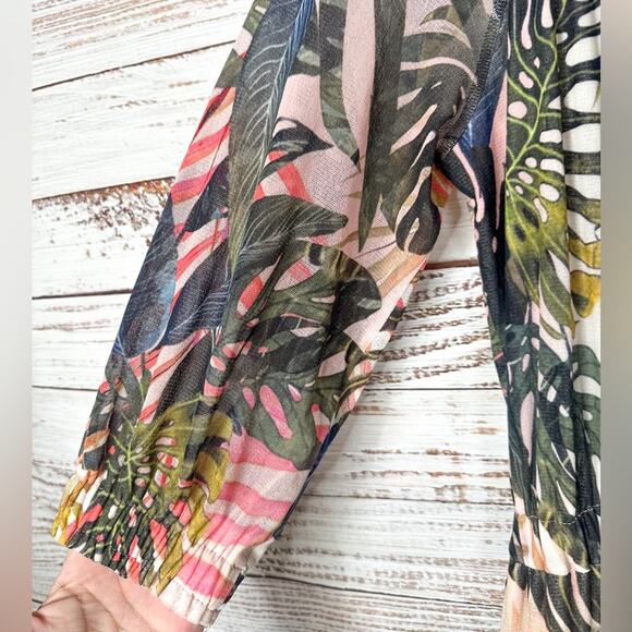 Fuzzi Jungle Mesh Print Off the Shoulder Midi Dress, EUC, Size Medium, MSRP $895 - Picture 8 of 10